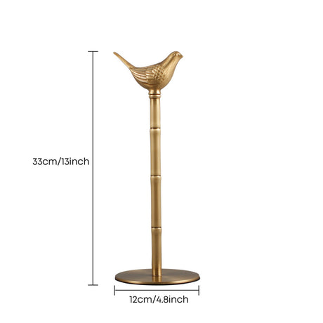 Sized spec gilded bird top towel rack