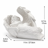 Sized winged baby angel sculpture