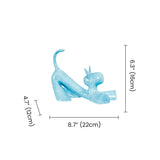 Sky Blue Stretching Cat With Size