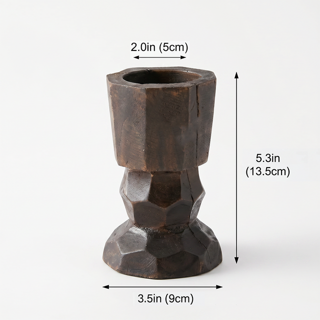 Small Wood Candle Holder With Size