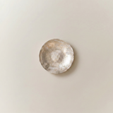 Decorative Glass Plate with Gold Foil Texture — Amber Pearl Finish, Concave Catchall Dish for Wall Art, Mantel & Shelf Display, Modern Organic Home Décor