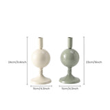 Modern Glossy Metal Ball Taper Candle Holder Set of 2, Powder Coated Sphere Pedestal Candlestick Holders for Dining Table Centerpiece