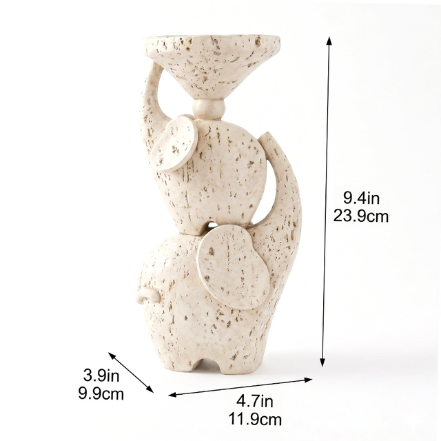 Stacked Elephant Candle Holder With Size