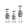 Striped Wooden Chicken Decor Set