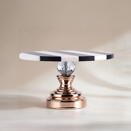 Striped marble cake stand
