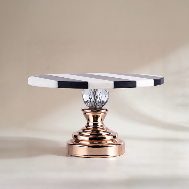 Striped marble cake stand
