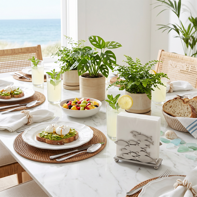 Table setting with napkin stand
