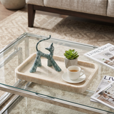 Teal Walking Cat On Coffee Tray