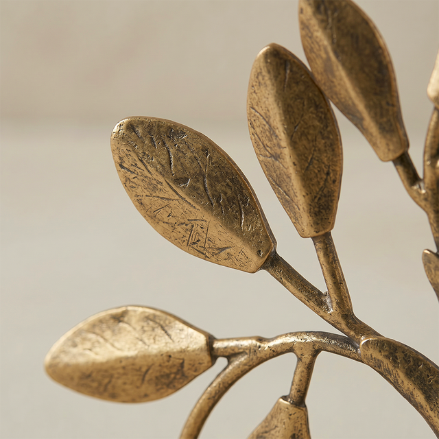 Textured Metal Leaves Close Up Detail