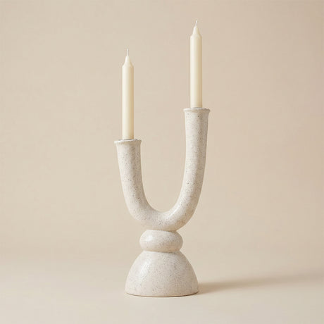 Textured U Shape Resin Candle Holder