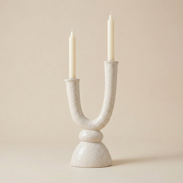 Textured U Shape Resin Candle Holder