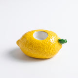 Textured Yellow Ceramic Lemon Candle Holder
