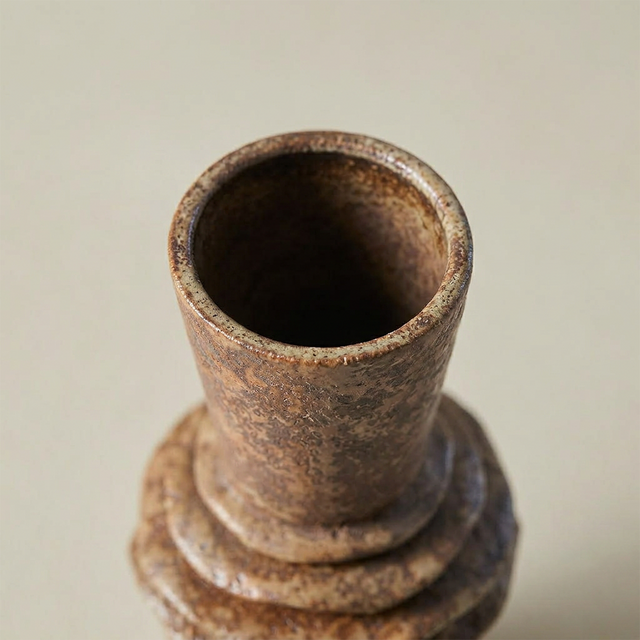 Textured brown vase