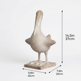 Resin Pelican Bird Sculpture, 14.5" Coastal Bird Statue with Stone Texture Finish — Boho Farmhouse Figurine for Living Room Shelf, Coffee Table & Entryway Décor