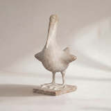 Resin Pelican Bird Sculpture, 14.5" Coastal Bird Statue with Stone Texture Finish — Boho Farmhouse Figurine for Living Room Shelf, Coffee Table & Entryway Décor