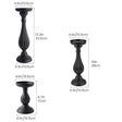 Three Piece Black Candle Holder Set With Size