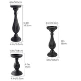 Three Piece Black Candle Holder Set With Size