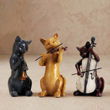 Musical Cat Figurine - Resin Animal Statue for Shelf & Mantel Decor, Music Room Accent, Cat Lover Gift
