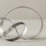 Top view three connected circle metal ornament