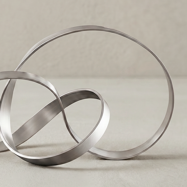 Top view three connected circle metal ornament