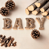 Tree Bark English Letter Decoration