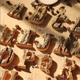 Tree Bark English Letter Decoration