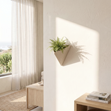 Sculptural Geometric Wall Planter, Nordic Triangle Concrete Vase, Modern Faux Cement Hanging Flower Pot for Living Room Entryway Decor