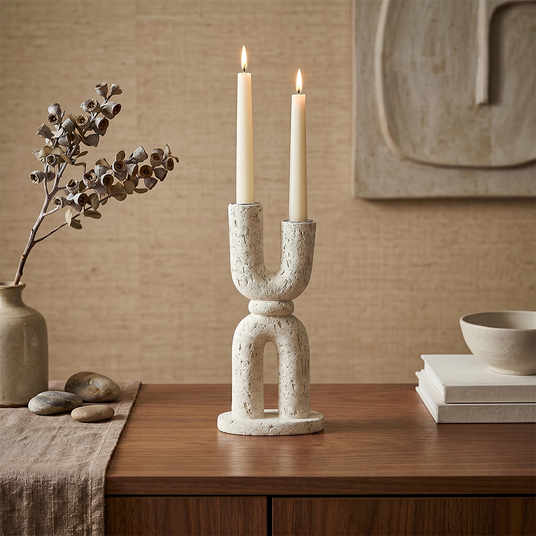 U Shape Candle Holder On Modern Console