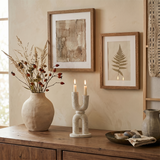 U Shape Candle Holder On Wooden Cabinet