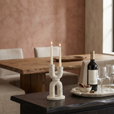 U Shape Candle Holder On Wooden Counter
