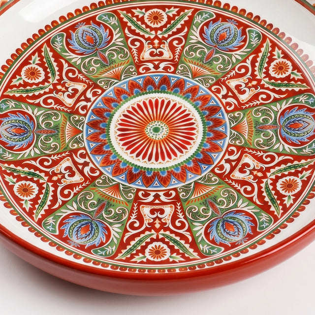 Vibrant floral ceramic plate