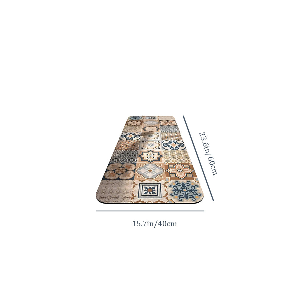 Vintage Colorful Diatom Mud Area Rug sizechart