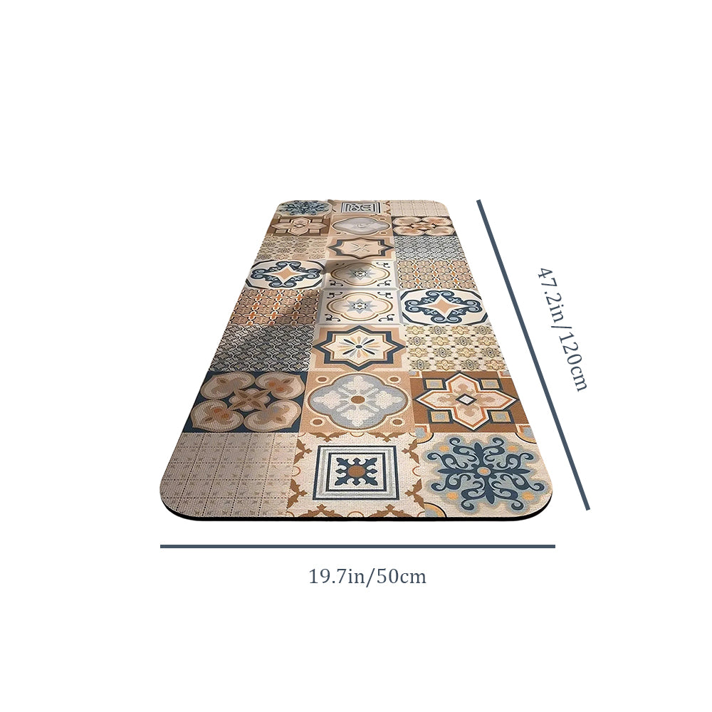 Vintage Colorful Diatom Mud Area Rug sizechart