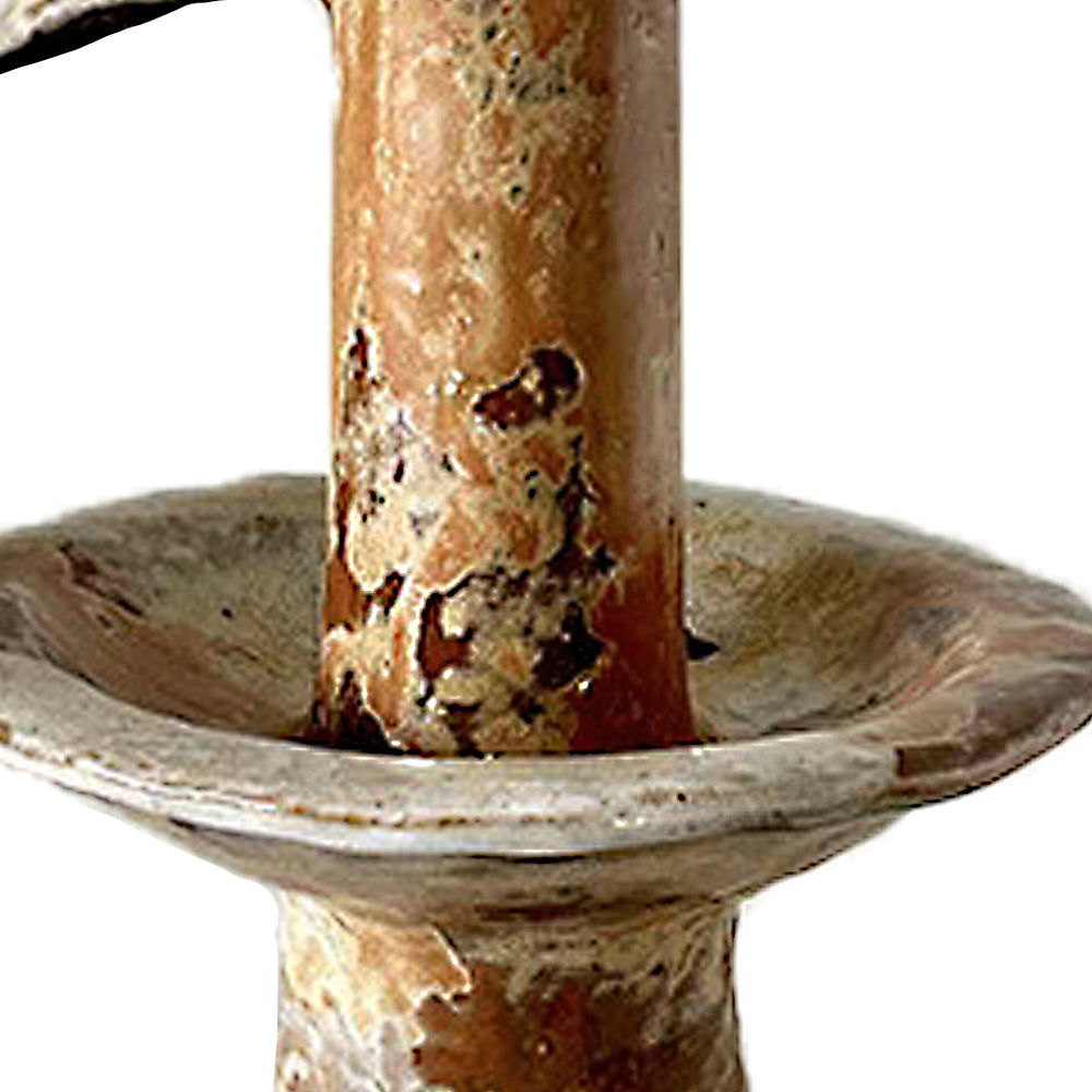 Vintage Handled Ceramic Candle Holder Decorative Ornament Detail