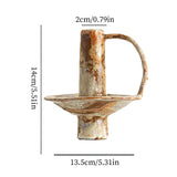 Vintage Handled Ceramic Candle Holder Decorative Ornament Size Chart 