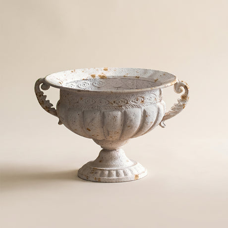 Vintage white metal vase
