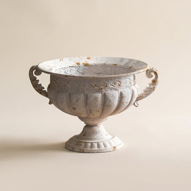 Vintage white metal vase
