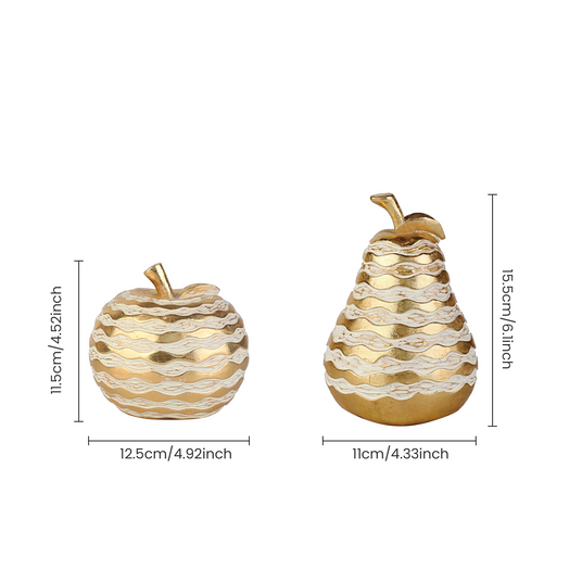 Wavy Apple And Pear Sculptures With Size