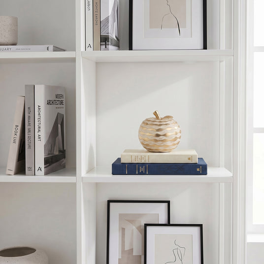 Wavy Apple Sculpture On Bookshelf