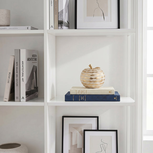 Wavy Apple Sculpture On Bookshelf