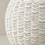 3D-Printed Kiln-Fired Ceramic Vase — Large Woven-Texture Flower Vase for Mantel, Shelf & Centerpiece Décor