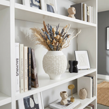 3D-Printed Kiln-Fired Ceramic Vase — Large Woven-Texture Flower Vase for Mantel, Shelf & Centerpiece Décor