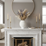 3D-Printed Kiln-Fired Ceramic Vase — Large Woven-Texture Flower Vase for Mantel, Shelf & Centerpiece Décor
