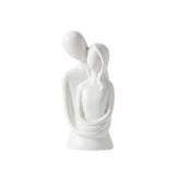 White Abstract Couple Embrace Sculpture