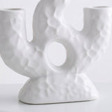 White Candle Holder On Bedside Table