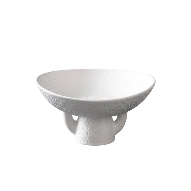 White Ceramic Pedestal Bowl With Open Base