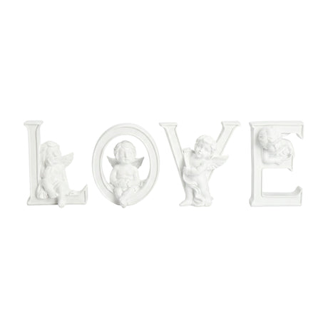 White Cherub LOVE Letter Resin Set