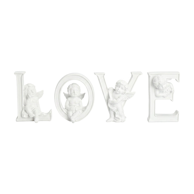 White Cherub LOVE Letter Resin Set