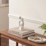 White Couple Sculpture On Wooden Console