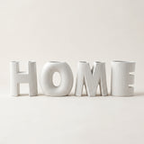 White HOME Shaped Vase Decor